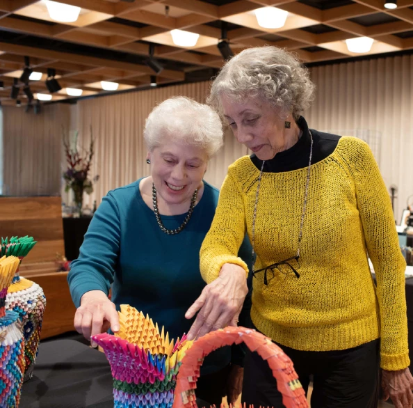 two elderly women crafts