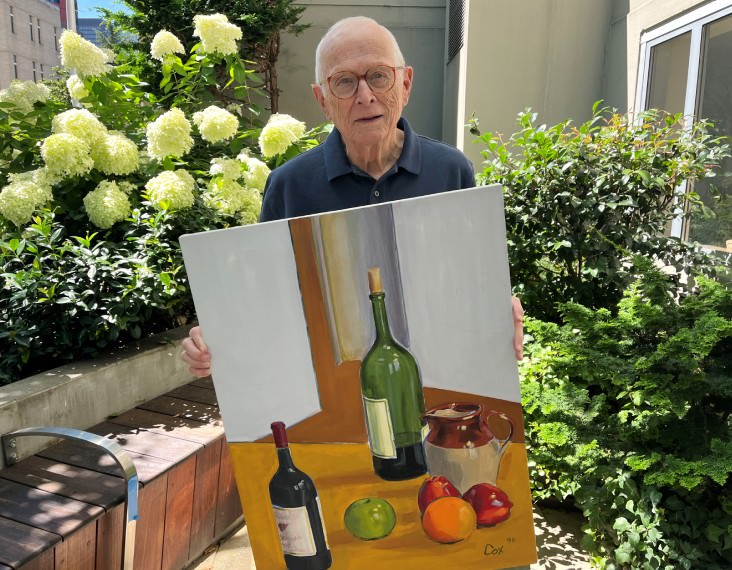 senior mans painting