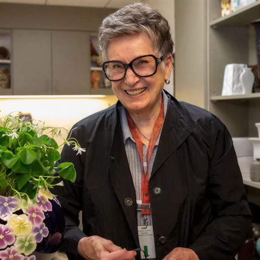 Elderly woman smiling