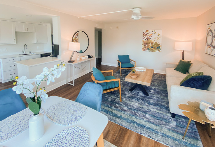 800 sq ft. two bed one bath apartment